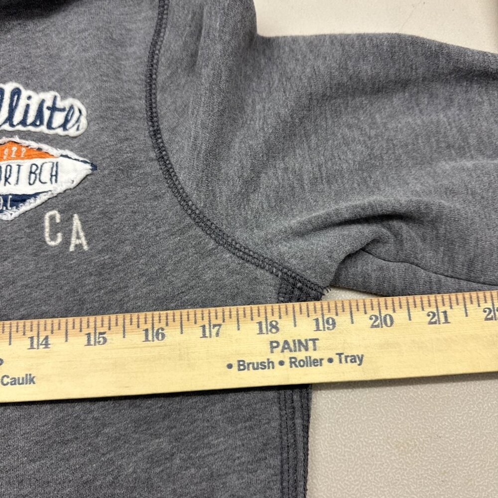 Hollister Sweater Y2K Large Gray Full Zip Hoodie Casual Comfort Youth Teens - Picture 8 of 11